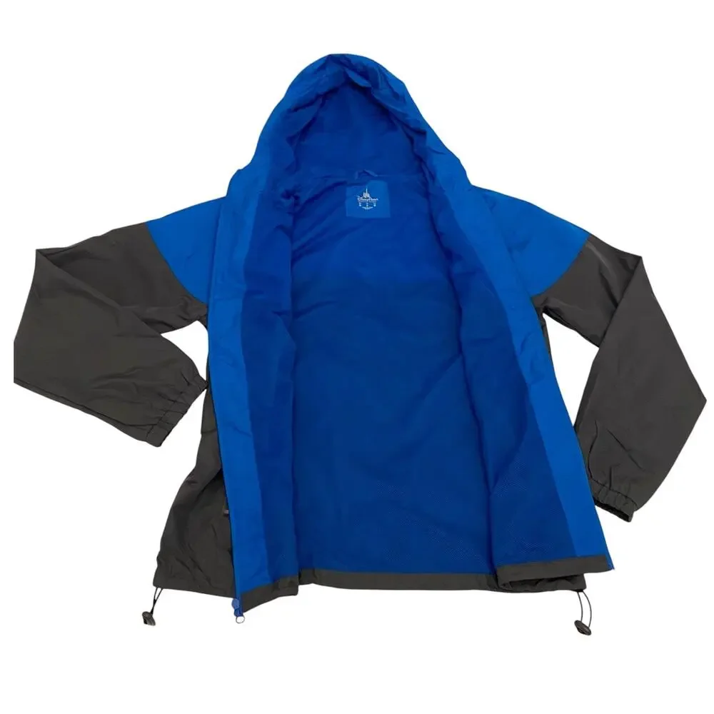Disney Parks Unisex Size Small Windbreaker Jacket Blue and Grey with Hoodie